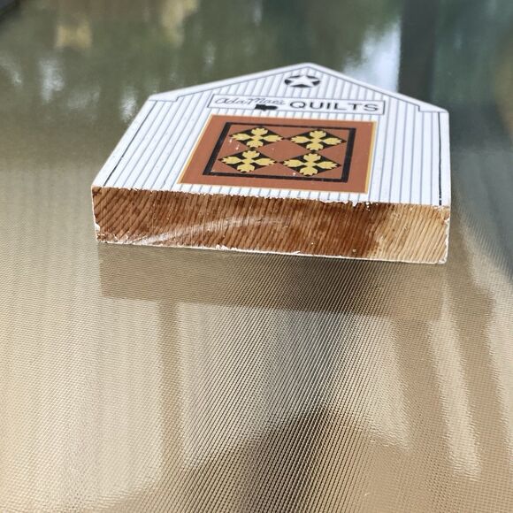 Cats Meow Ada Maes Quilt Barn Wooden Shelf Sitter Ohio Amish Series 1991 - Picture 5 of 6